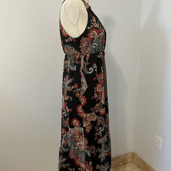 COLLECTIVE CONCEPTS Nordstrom Rack halter neck midi dress, paisley black XS - Picture 5 of 12